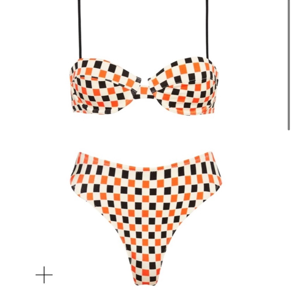 TRIANGL Rhian Checo Bikini, XS Top, XS high Waist Bottom